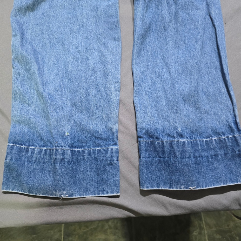 Revolt Denim Overalls Women Small Blue Striped Wide Leg Carpenter 90s Vintage - Picture 8 of 9